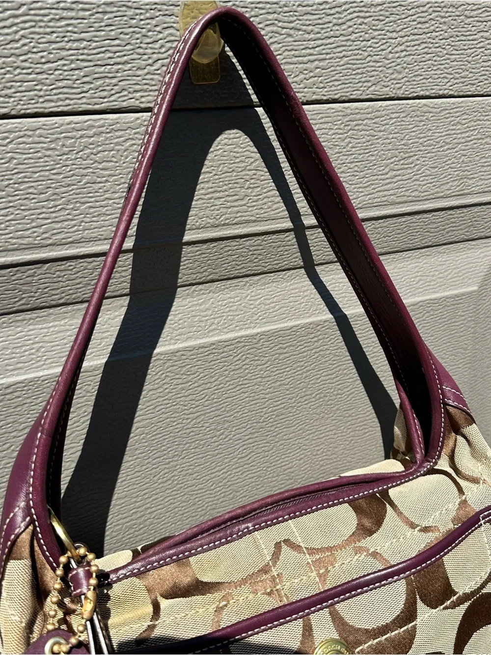 Vintage Y2K 2000s Preppy Coach 11290 Signature C Canvas Hobo Shoulder Bag